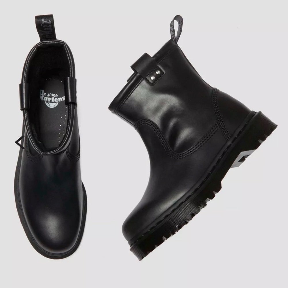 Dr. Martens Anistone Lo Leather Biker Boots Black leather - Picture 2 of 10